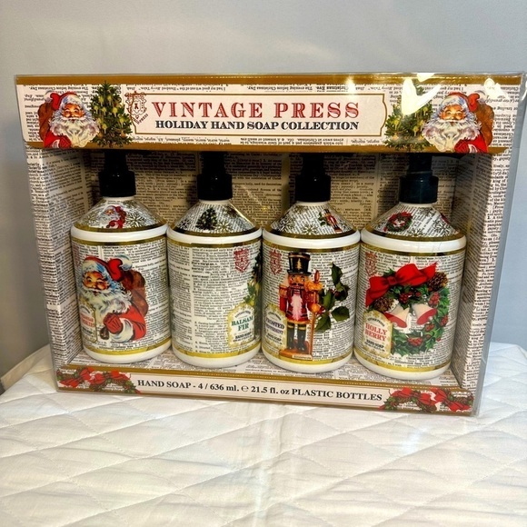 Vintage Press Holiday Hand Soap Collect Set Of 4 636ml 21.5 fl oz Bottles New - Picture 6 of 6